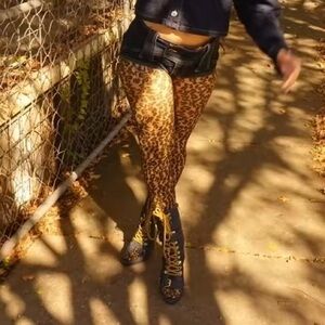 RARE denim lace up gyaru style heels